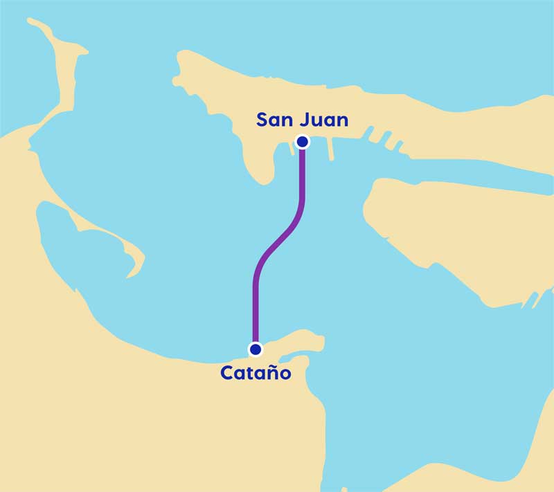 San Juan Ferry Map Routes And Schedules - Puerto Rico Ferry Anchored By Hornblower