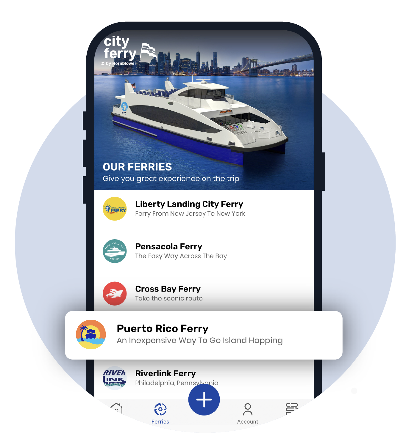 Application Guide - Puerto Rico Ferry at anchor by Hornblower