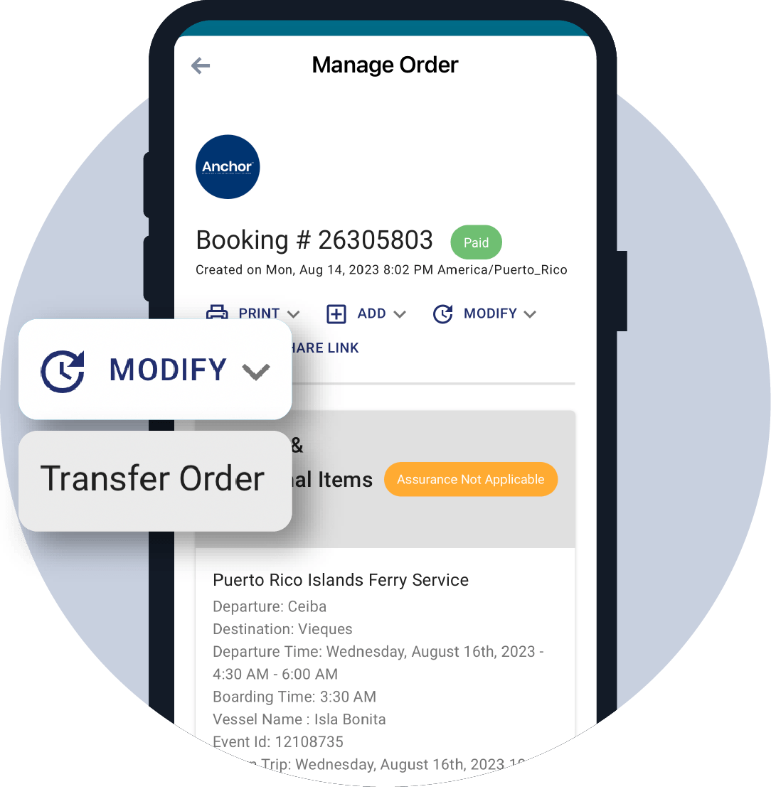 Application Guide Puerto Rico Ferry at anchor by Hornblower