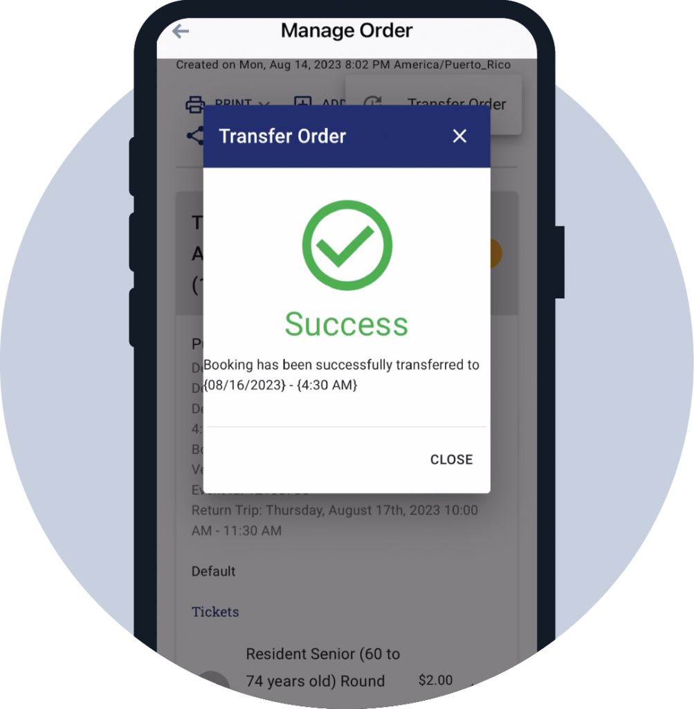 How to transfer a ticket Puerto Rico Ferry anchored by Hornblower